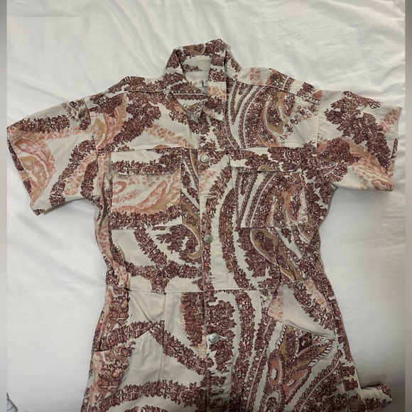 Free People We The Free Marci Paisley Coveralls - Picture 2 of 3